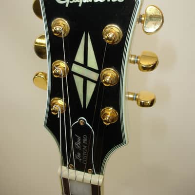2015 Epiphone Les Paul Custom Pro Electric Guitar, Gold Hardware, Alpine White image 10