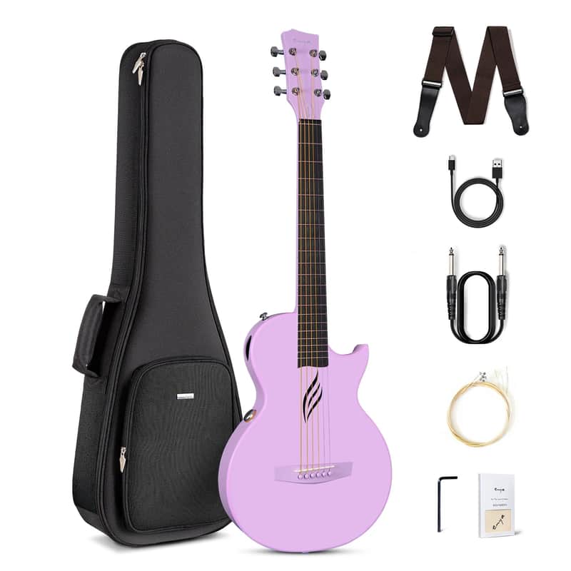 NOVA GO SP1 Carbon Fiber Travel Guitar - 35" Acoustic Electric - Purple image 1