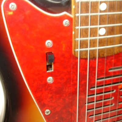 90's Fender JM-Champ Mini Jazzmaster Electric Guitar, Sunburst w/ Bag image 9