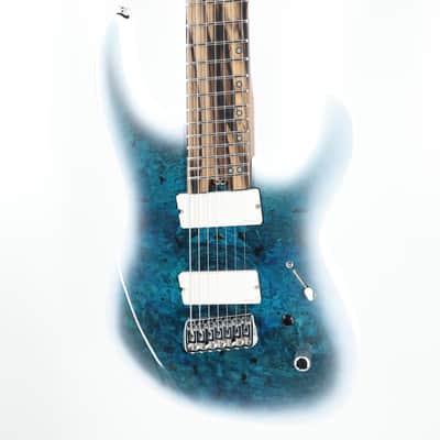 Legator Ninja N7FOD 7-String Multiscale Guitar w/ Fishman Pickups - Gloss Buckeye Arctic Blue image 3