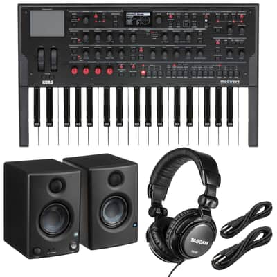 Korg Modwave Wavetable Synthesizer, Presonus Eris3.5, (2) 1/4 Cables, Tascam TH02 Bundle