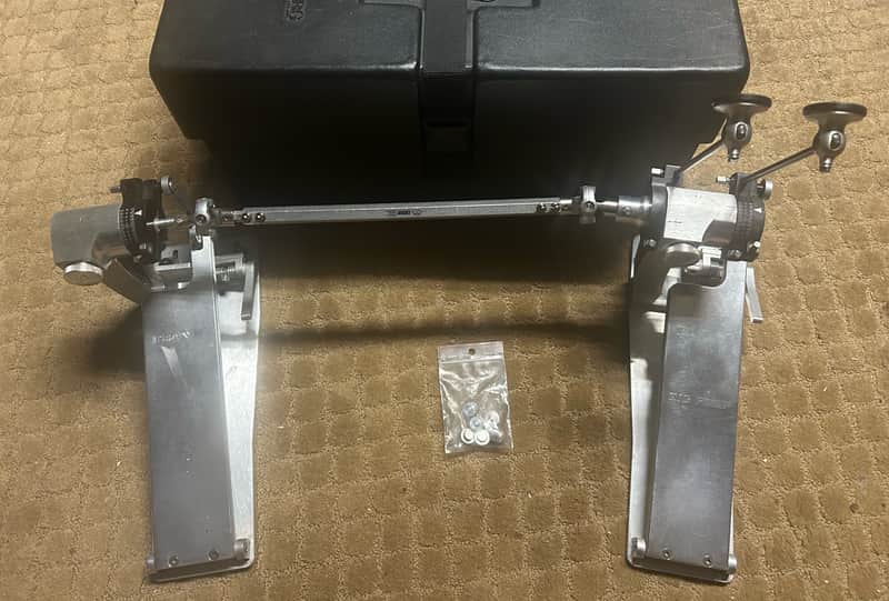 Trick PRO1V2BF Pro 1V Bigfoot Double Bass Drum Pedal 2010s - Silver with Carry Case and ACD Unlimited Shim Upgrade image 1