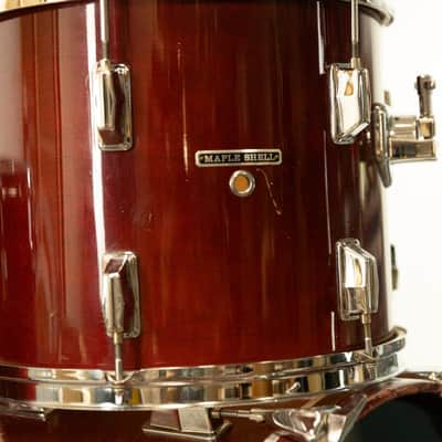 1980s Pearl All-Maple "MLX" Rosewood Lacquer Drum Set image 10