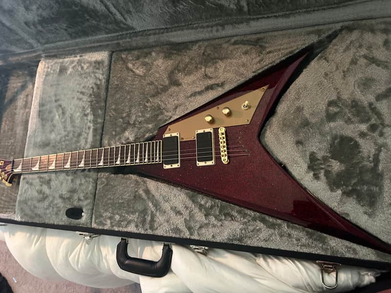 ESP LTD KH-V Kirk Hammett Signature 2023 - Present - Red Sparkle image 1