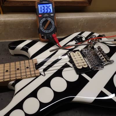 EVH Striped Series "Circles/See Ya" 2014--The OG --Titanium and Brass Hot Rodded- - Gloss Black/White image 8