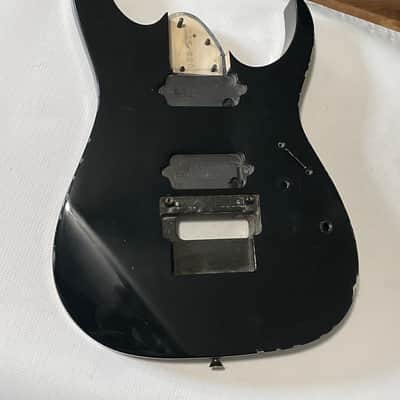 1999 Japan Fujigen Ibanez RG7620 7 String Black Guitar Body Floyd