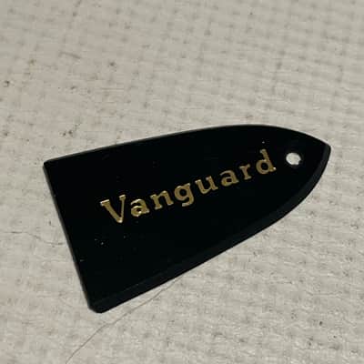 NOS 1980's Kramer Vanguard Model Guitar Black Truss Rod Cover 1 Ply Gold Lettering