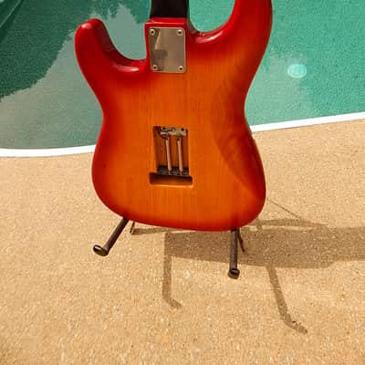 Partscaster Strat Moses Graphite Neck Fralins Cherry Sunburst Modulus image 6