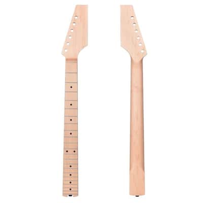 Electric Guitar Neck, 12"-16" Compound Radius, Canadian Hard Maple Neck & Fretboard, 22 Stainless Steel Frets (2.4x1.4mm), Oiled Bone Nut 42mm, Matte Finish image 1