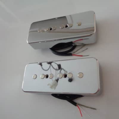 Silver Dollar, P90 Soap Bar Neodymium Handmade pickup  set NECK + BRIDGE / Coil Tap image 2