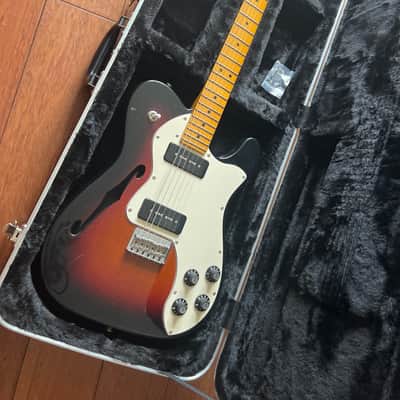 DEMO VIDEO Fender Modern Player Telecaster Thinline Deluxe (US customers, tax included in shipping cost)  with hard case 3-Color Sunburst image 2