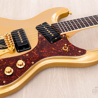 2000s Mosrite Ventures Model Super Custom 65 Gold w/ Gold Hardware, Vibramute & Case, Kurokumo image 6