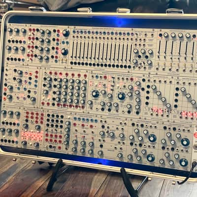 Buchla Tiptop 200t series with BPNYC ZERO Halliburton Eurorack Modular Travel Case NOS SILVER 122hp 9U image 8