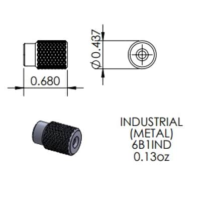 Hipshot Industrial Tuning Machine Buttons Set of 6 - Black image 2