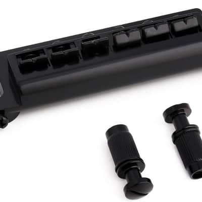 Tune-O-Matic Wraparound Bridge Stop Tailpiece Wrap Around Adjustable Combination Saddle Bridge Tailpiece for 6 String Les Paul LP Style Electric Guitar Parts Full Set Black. image 6