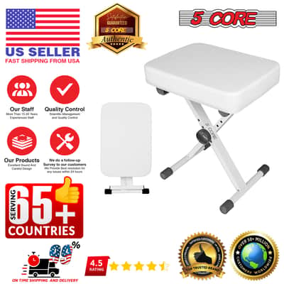 5 Core Keyboard Bench 3 Inch Padded Piano Stool Adjustable 20.5" Guitar Seat Heavy Duty Portable image 9