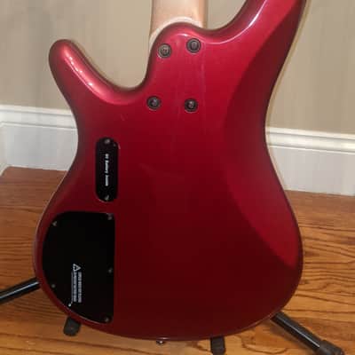 2004 Ibanez  SR300 DXF SoundGear Fretless - 4 String Bass Guitar 2004 Candy Apple Red image 8