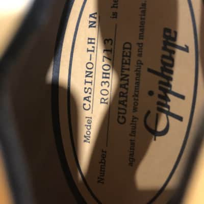 Epiphone Casino Peerless (Korea) 2003 Natural LEFT HANDED LH MIK image 3