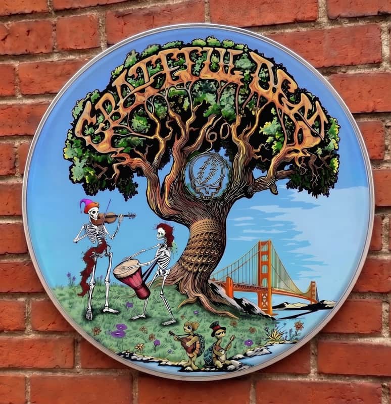 Grateful Dead, 60th Anniversary Family tree, 22" Bass Drumhead image 1