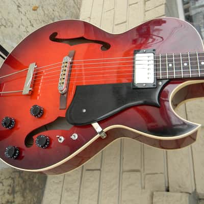 Heritage David Becker H 575 2017 Chestnut Sunburst carved jazz guitar image 6