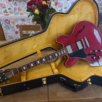 Left handed lefty Gibson Memphis '63 ES-335 Block 2015 - Sixties Cherry VOS image 4