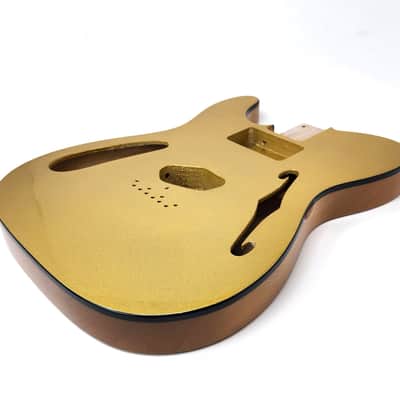 LEFT-HAND 69 T-Style Thinline Top Bound Alder Semi-Hollow H/S Metallic Gold Top image 4