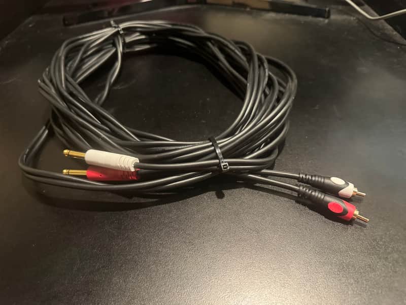 Radio Shack 1/4 inch male to RCA male 25’ stereo snake 2024 - black image 1
