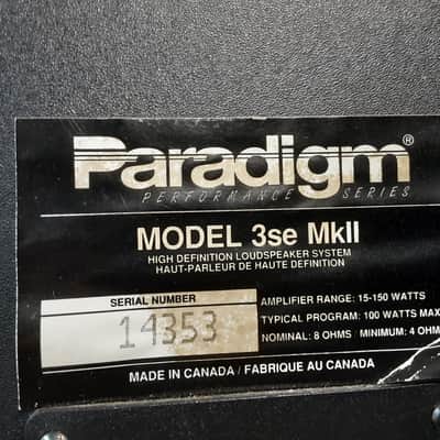 Paradigm 3se MkII Bookshelf Speakers 100W Brown Range 15-150W Made In Canada image 11
