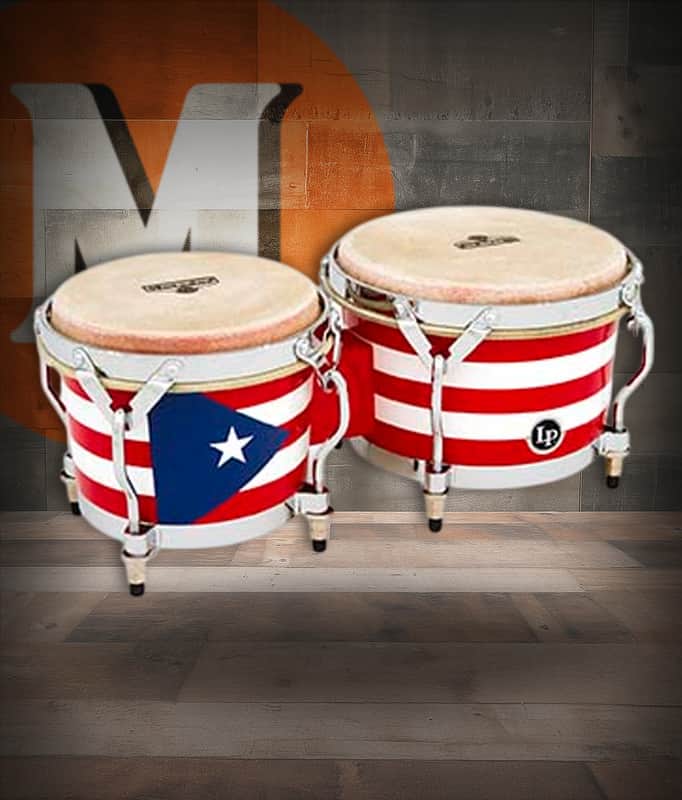 Latin Percussion LP Matador Traditional 7-1/4"-8-5/8" Bongos - Oak Pearl Red with Chrome Hardware (M201-PR) image 1