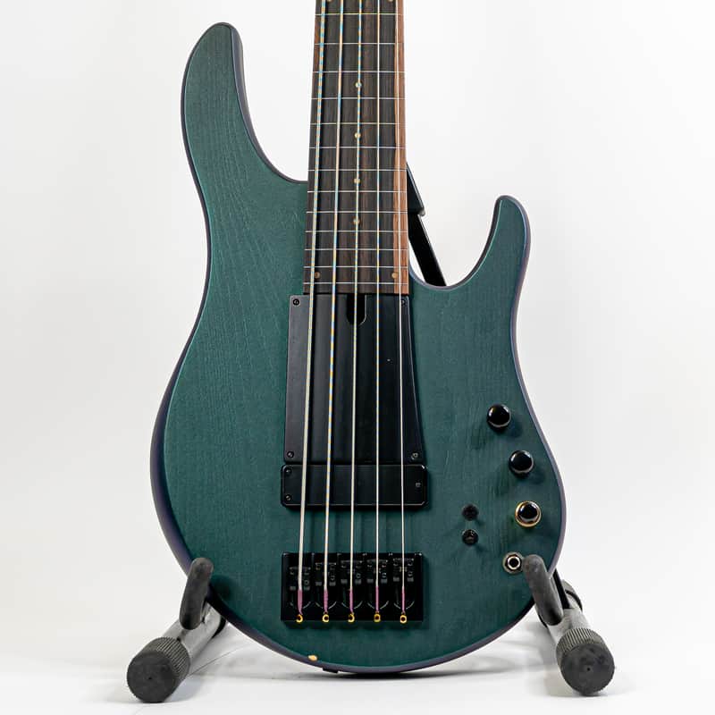 Swan Alpha 5-String Fretless Bass Iridescent Purple/Green w/ Finger Ramp, Brass Nut, 18v Preamp image 1