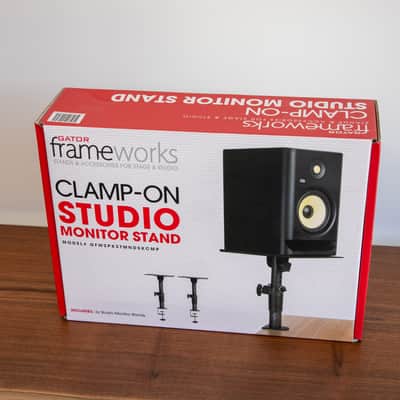Gator GFW-SPKSTMNDSKCMP Clamp-On Studio Monitor Stands (Pair) 2020s - Black image 3