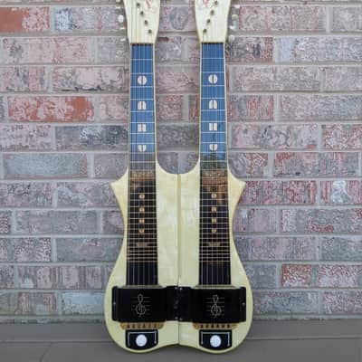 Vintage 1950 Oahu Iolana Double Neck Six String Lap Steel Guitar w/ Original Geib Hardshell Case! Kluson Keys, Valco-Built! image 1