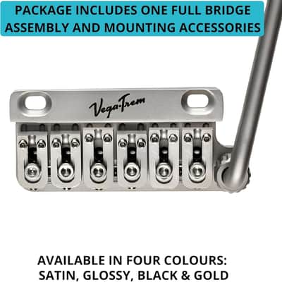 Vega-Trem VT1 Special 2-Points Stratocaster Guitar Tremolo Bridge For Strat No Mods Easy Installation (Satin, Right) image 3