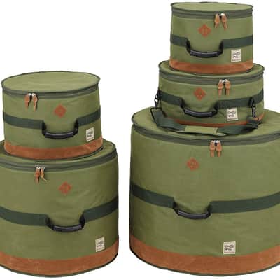 Drum Bag Set Tama Powerpad TDSS52KMG Includes 10", 12", 14", 16", 22" MOSS GREEN image 1