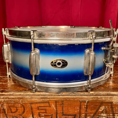 1950s Slingerland No. 151 Student Model 5.5x14 Radio King Snare Drum Blue / White Duco image 10