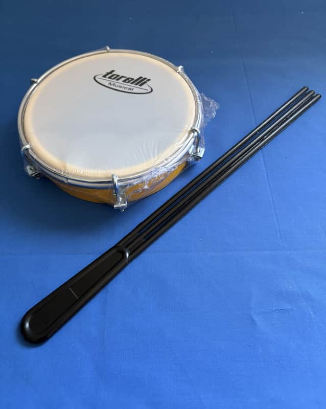 6" Torelli Brazilian Professional Tamborim Yellow Color Body Nylon Head Tambourine With Triple Plastic Stick Percussion image 1