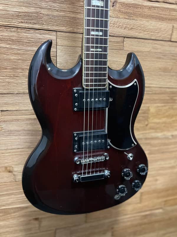 Carlo Robelli SG Style guitar  1970's  MIJ- Red/brown burst w/OHSC image 1
