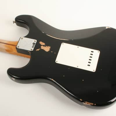 Fender Custom Shop Limited Edition Fat 1954 Stratocaster Relic with Closet Classic Hardware 1-Piece Quartersawn Maple Neck Fingerboard Aged Black LXX0779 image 10