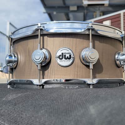 DW Collector's Series Eucalyptus /Maple Exotic HVLT Snare, Natural Satin, 5x14 image 1