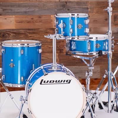 LUDWIG BREAKBEATS BY QUESTLOVE 4 PIECE DRUM KIT, BLUE SPARKLE image 5