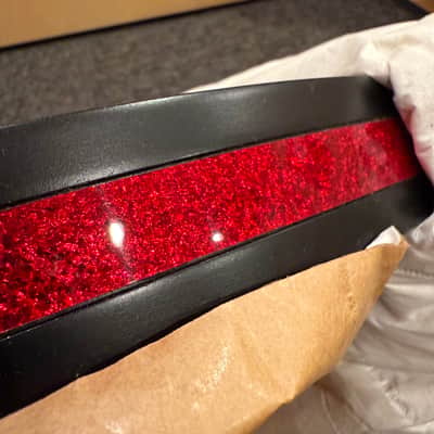 Gretsch USA Custom 24" Bass Drum Hoop in Satin Black with Red Sparkle Inlay (Rm4) image 2