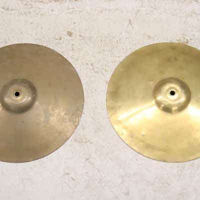 Japanese 12" Hi Hat Cymbals Pair Vintage 1960's 374g/379g image 1