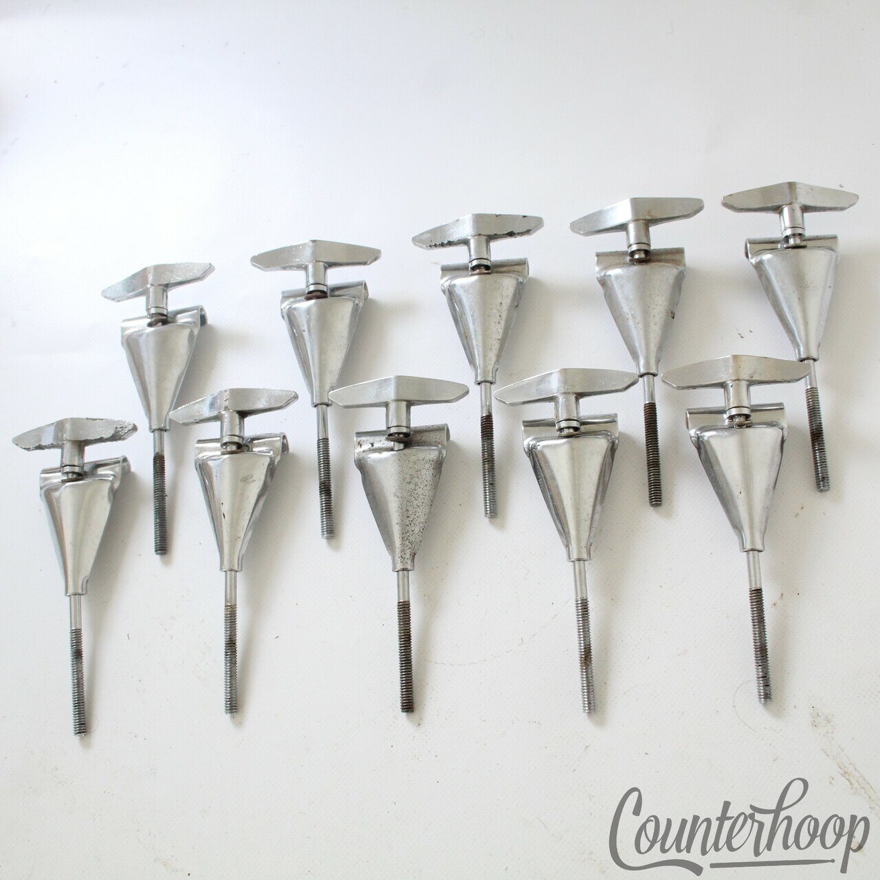 Slingerland 10x Sound King Bass Drum Tension T-Rods+Claws Chrome Vintage 70s USA — main photograph