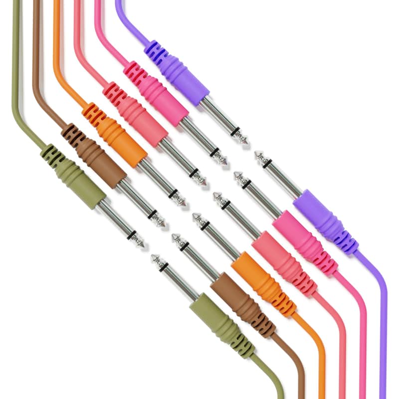ExcelValley [6B-Pack | 30 cm - 11.81"] Mono Instrument Guitar Cable - Patch Lead TS 6.35mm 1/4" Eurorack Synth Synthesizer image 1