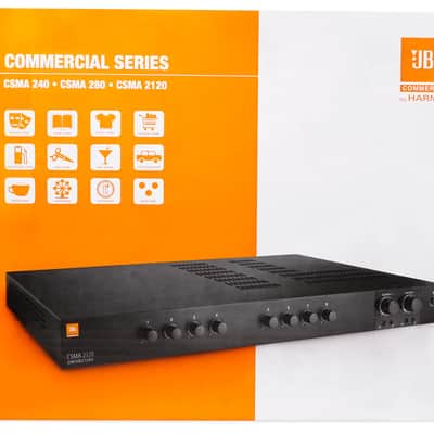 JBL CSMA280 Commercial/Restaurant 2 x 80w Amplifier 4ohm/8ohm/70V/100V, 8 inputs image 6
