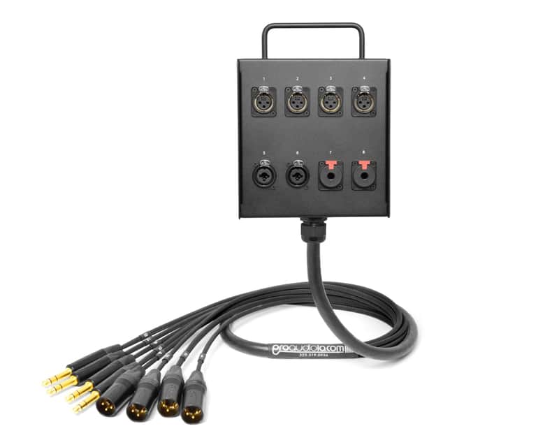 8-Channel Studio Wall Box / Stage Box | Mogami 2932 & Neutrik Gold Connectors | Premium Finish | Black | 10 Feet image 1