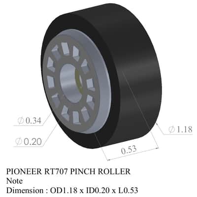 Pair of Pioneer RT-707/701 Pinch Rollers – Precision Replacement –Green–1Yr WRT image 10