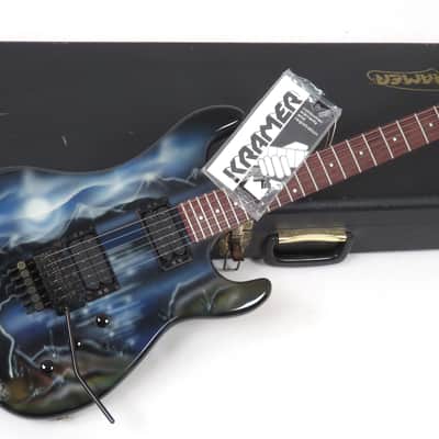 1985 Kramer Pacer Imperial - Graphic Night Scene - Banana Headstock! - Original Case & Hang Tag - Guitar Art image 21