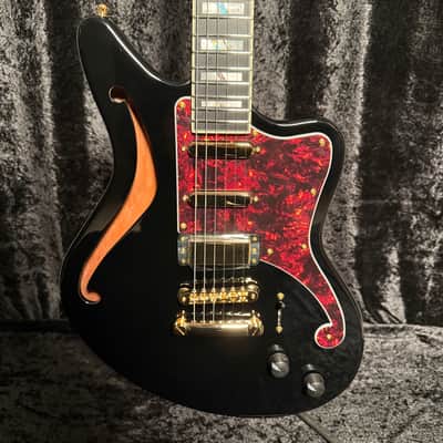 D'Angelico Deluxe Bedford Semi Hollow Black With Free Hard Case image 1