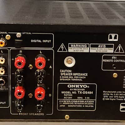 Onkyo Onkyo TX-DS484 A/V receiver with Dolby Digital and DTS 90s - Black image 9